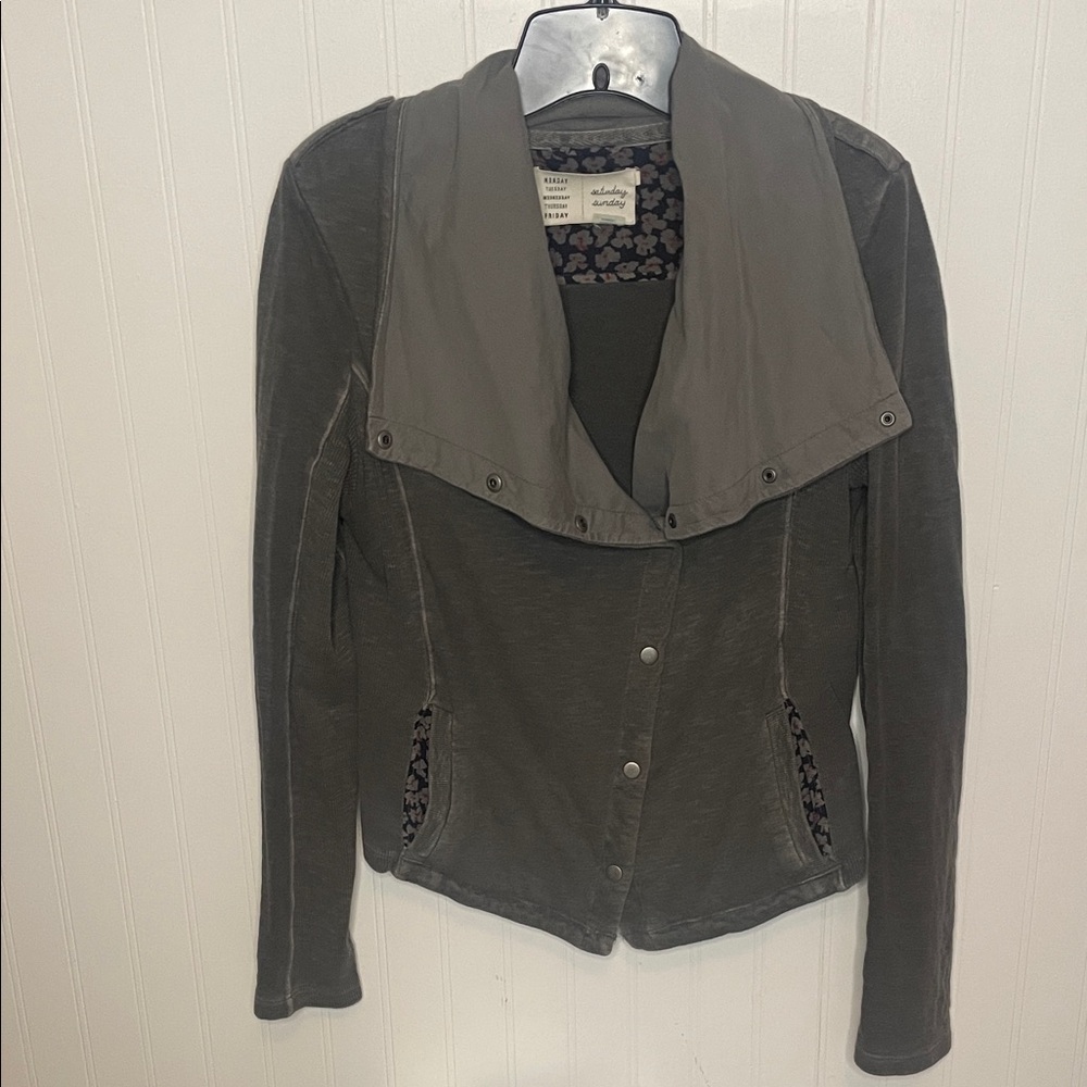 Anthropologie Gray Knit Jacket